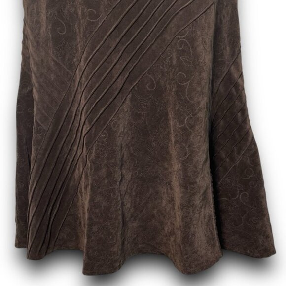 Velvet Textured Fit and Flare Skirt Plus Size Boho Mermaid Western Fall Sz 14 - Picture 3 of 12